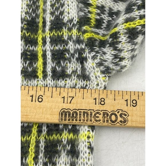 Nine West Women's Gray White Yellow Plaid Knit Sweater High Neck Top Size XS - Picture 7 of 9